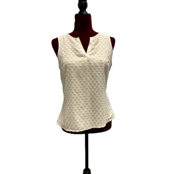 Market & Spruce White Textured Sleeveless Blouse - Size Small Petite - Picture 1 of 7
